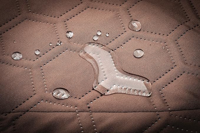 CAT Water Resistant Woven Utility Blanket 72-Inch x 60-Inch Outdoor Tarp Material Padded Blanket Rivets for Tie Downs Park Picnic Moving Protect Furniture Brown Black - 980788N