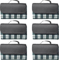 DISCOUNT PROMOS Brookhaven Roll Up Picnic Blankets Set of 6 Bulk Pack - Great Outdoor Blanket for Camping Picnic Beach Sports Outdoor Activities - Green