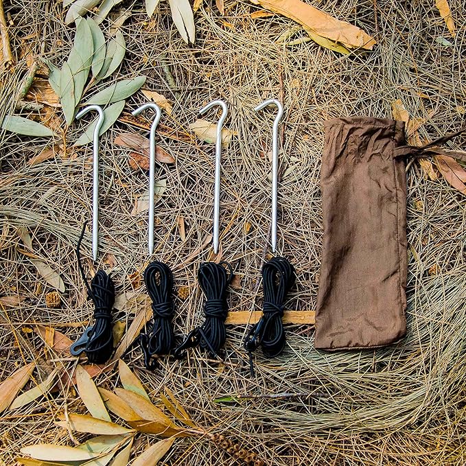 Go Camping Hammock 2.0 w/ Built-In Mosquito Net - Slate Gray by Go Outfitters: 11' Long X 64 Wide |Includes 2 Premium Aluminum Carabiners Rapid Deployment Bag 4 Stakes &amp 4 Shock Cords