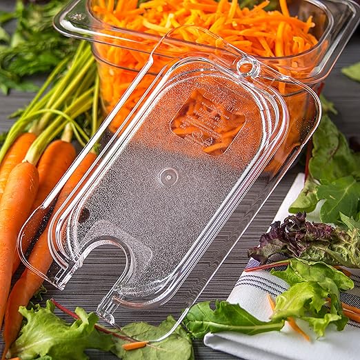 Carlisle FoodService Products 10337U07 StorPlus Ninth Size Polycarbonate Universal Flat Surface Notched Food Pan Lid Clear (Pack of 6)
